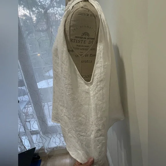 Zara Frayed Linen Top - Picture 7 of 9